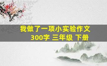 我做了一项小实验作文 300字 三年级 下册